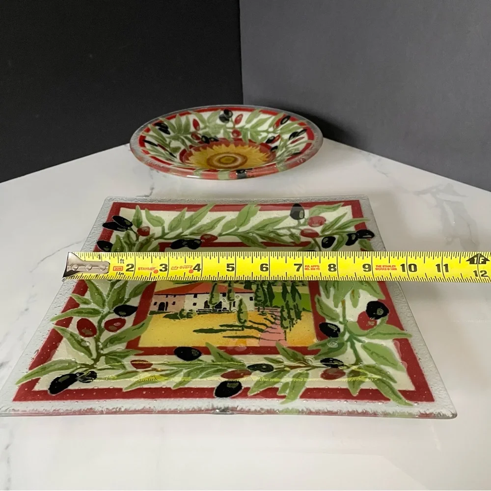 Vineyard Olive Plate & Bowl by Peggy Karr